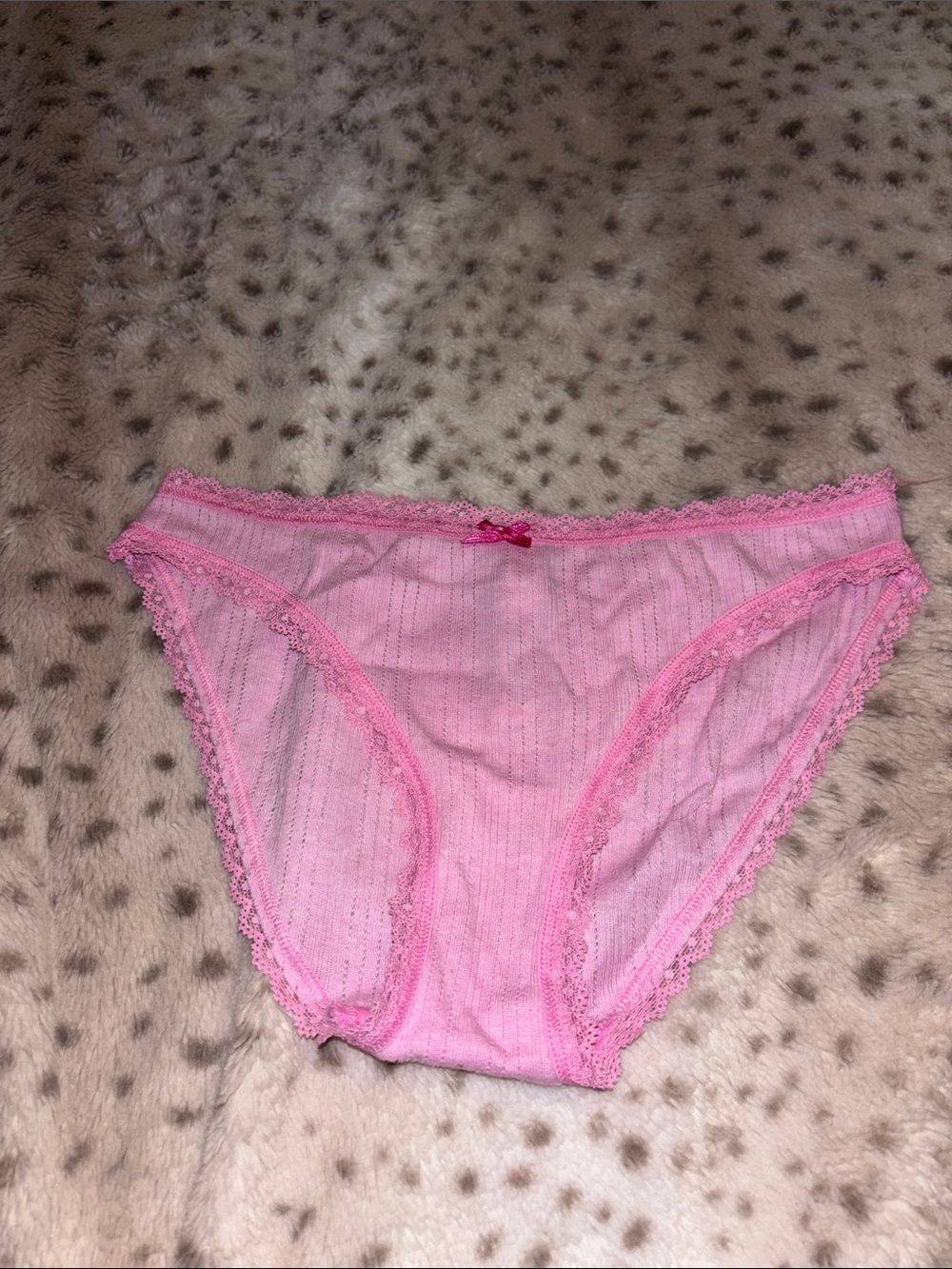 Victoria's Secret Pink Lace-Trim Bikini Briefs
